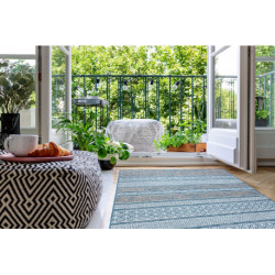 Dywan SZNURKOWY SIZAL LOFT 21118 BOHO kość słoniowa/srebrny/niebieski 60x110cm