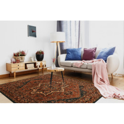 Dywan wełniany KASHQAI 4354 501 rozeta, orientalny terakota 67x130cm