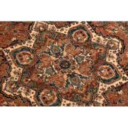 Dywan wełniany KASHQAI 4354 501 rozeta, orientalny terakota 67x130cm