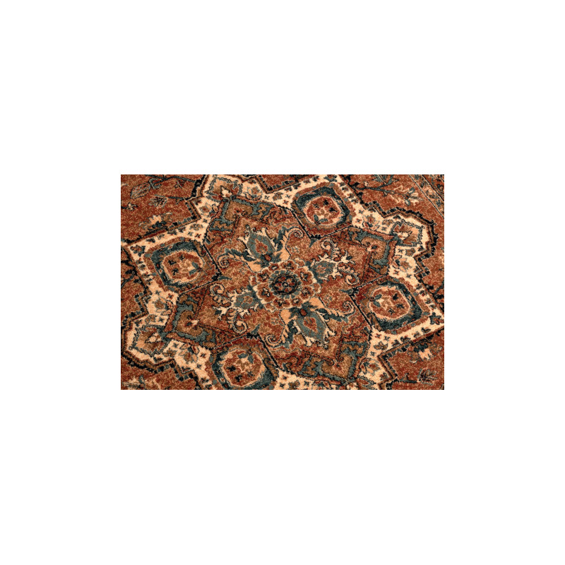 Dywan wełniany KASHQAI 4354 501 rozeta, orientalny terakota 67x130cm