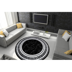 Dywan GLOSS koło nowoczesny 2813 87 stylowy, ramka, grecki czarny koło 150cm