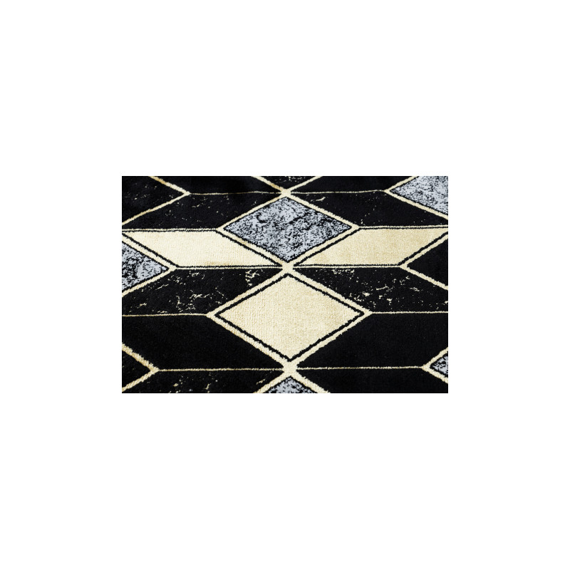 Dywan GLOSS koło nowoczesny 400B 86 stylowy, glamour, art deco, 3D geometryczny czarny / złoty koło 120cm