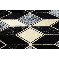 Dywan GLOSS koło nowoczesny 400B 86 stylowy, glamour, art deco, 3D geometryczny czarny / złoty koło 200cm