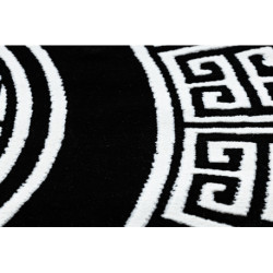 Dywan GLOSS koło nowoczesny 6776 85 stylowy, ramka, grecki klucz czarny / kość słoniowa koło 200cm