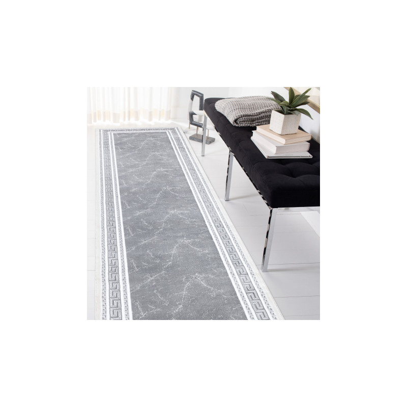 Dywan, Chodnik GLOSS nowoczesny 2813 27 stylowy, ramka, grecki szary 60x300cm