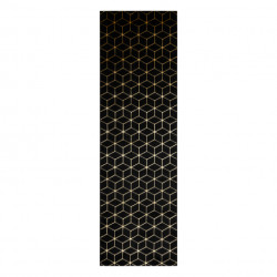 Dywan, Chodnik GLOSS nowoczesny 409C 86 Sześcian, stylowy, glamour, art deco czarny / złoty 70x300cm