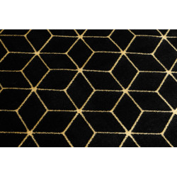 Dywan, Chodnik GLOSS nowoczesny 409C 86 Sześcian, stylowy, glamour, art deco czarny / złoty  70x300cm