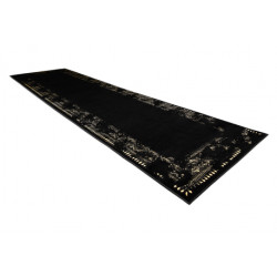 Dywan, Chodnik GLOSS nowoczesny 408C 86 Ramka stylowy, glamour, art deco czarny / złoty 80x200cm