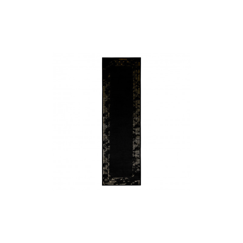 Dywan, Chodnik GLOSS nowoczesny 408C 86 Ramka stylowy, glamour, art deco czarny / złoty 80x300cm