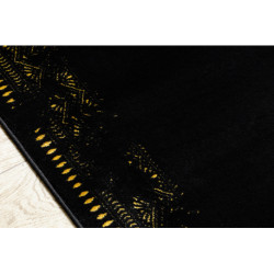 Dywan, Chodnik GLOSS nowoczesny 408C 86 Ramka stylowy, glamour, art deco czarny / złoty 80x300cm