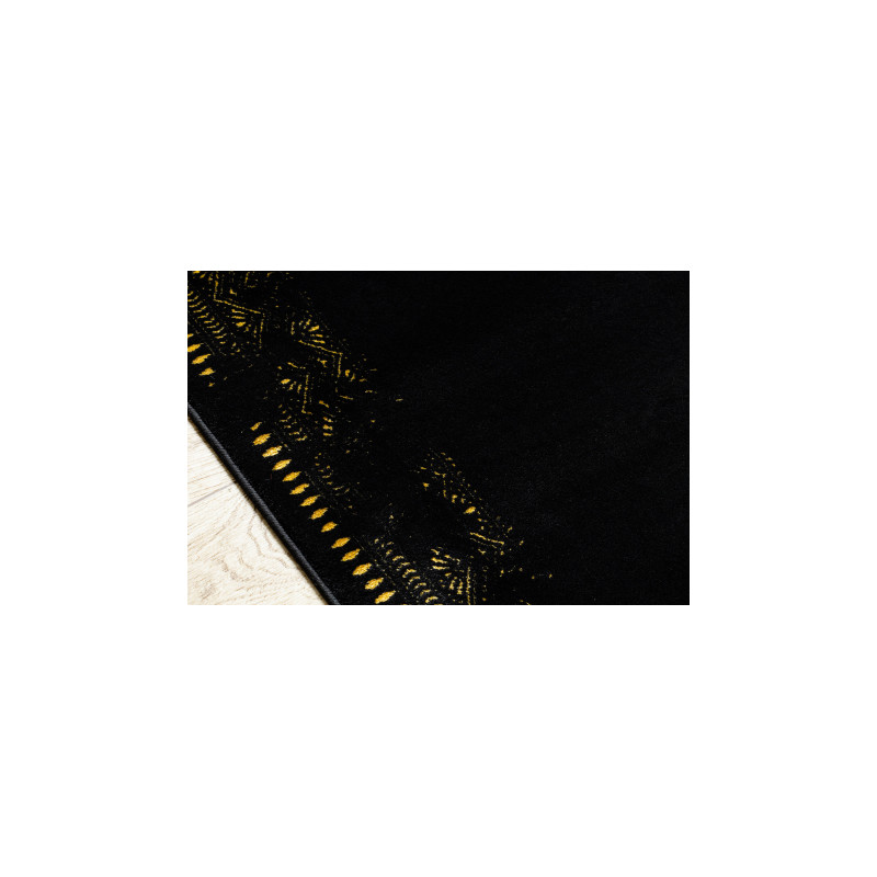 Dywan, Chodnik GLOSS nowoczesny 408C 86 Ramka stylowy, glamour, art deco czarny / złoty 80x300cm