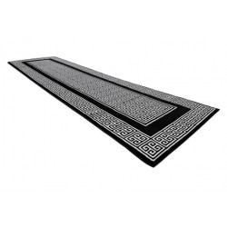 Dywan, Chodnik GLOSS nowoczesny 6776 85 stylowy, ramka, grecki czarny / kość słoniowa 60x300cm