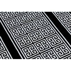 Dywan, Chodnik GLOSS nowoczesny 6776 85 stylowy, ramka, grecki czarny / kość słoniowa 80x250cm