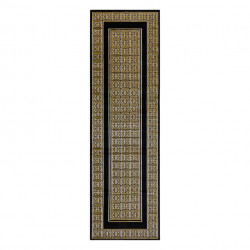 Dywan, Chodnik GLOSS nowoczesny 6776 86 stylowy, ramka, grecki czarny / złoty 70x200cm