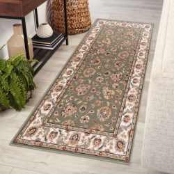 Dywan NAIN Ornament, ramka 7338/51088 zielony / beż 80x150cm