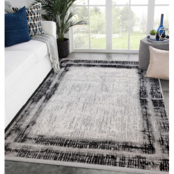 Dywan TULS nowoczesny, strukturalny, frędzle 51235 Vintage, przecierany, ramka antracyt 280x370cm