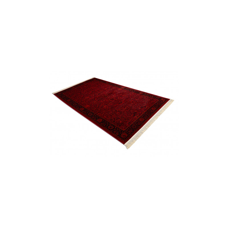 Dywan ORIENT 5125 bordo / czarny Ramka, klasyczny, ornament, z frędzlami  300x400cm