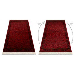 Dywan ORIENT 5125 bordo / czarny Ramka, klasyczny, ornament, z frędzlami  250x350cm