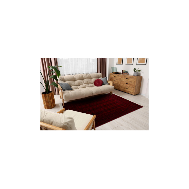 Dywan ORIENT 6889 bordo / czarny Ramka, orientalny, z frędzlami  300x400cm
