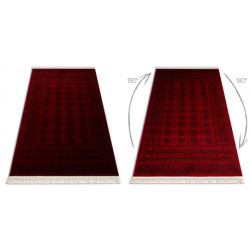 Dywan ORIENT 6889 bordo / czarny Ramka, orientalny, z frędzlami  250x350cm