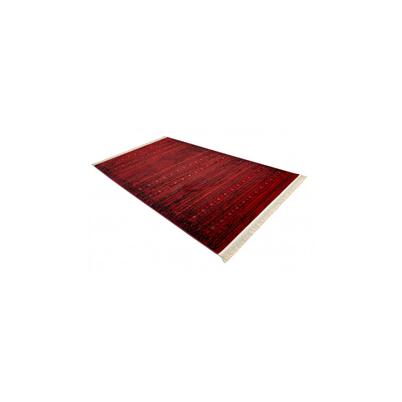 Dywan ORIENT 5820 bordo / czarny Orientalny, pasy z frędzlami  100x200cm