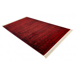 Dywan ORIENT 5820 bordo / czarny Orientalny, pasy z frędzlami  150x230cm