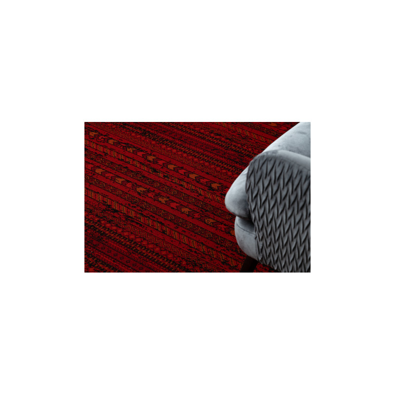 Dywan ORIENT 5820 bordo / czarny Orientalny, pasy z frędzlami  150x230cm