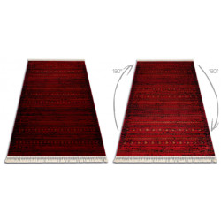 Dywan ORIENT 5820 bordo / czarny Orientalny, pasy z frędzlami  200x290cm