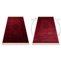 Dywan ORIENT 6039 bordo / czarny Ramka, rozeta, orientalny, z frędzlami  180x270cm