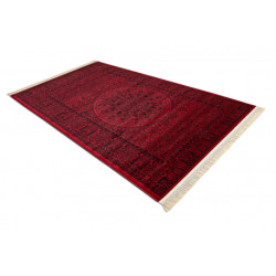 Dywan ORIENT 6039 bordo / czarny Ramka, rozeta, orientalny, z frędzlami  250x350cm