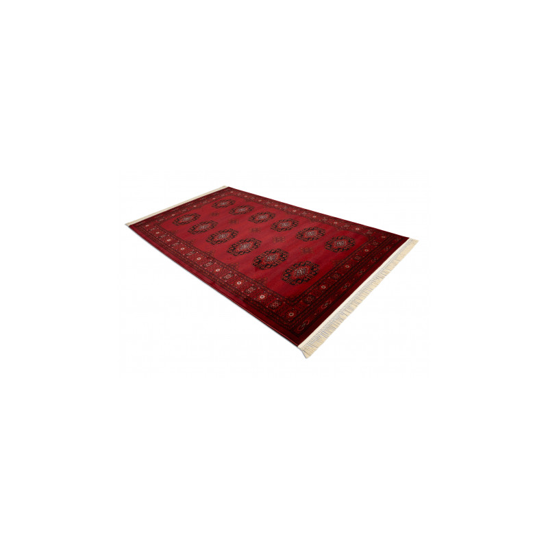 Dywan ORIENT 6871 bordo / czarny Ramka, klasyczny, ornament, z frędzlami  100x200cm