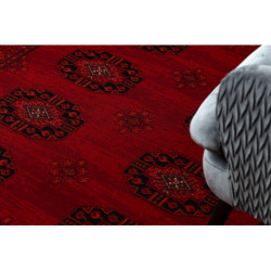 Dywan ORIENT 6871 bordo / czarny Ramka, klasyczny, ornament, z frędzlami  200x290cm