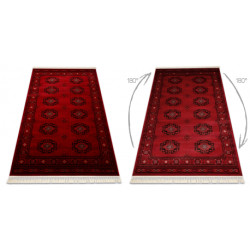 Dywan ORIENT 6871 bordo / czarny Ramka, klasyczny, ornament, z frędzlami  250x350cm