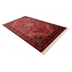 Dywan ORIENT Y307 bordo / czarny Ramka, klasyczny, ornament, z frędzlami 100x200cm