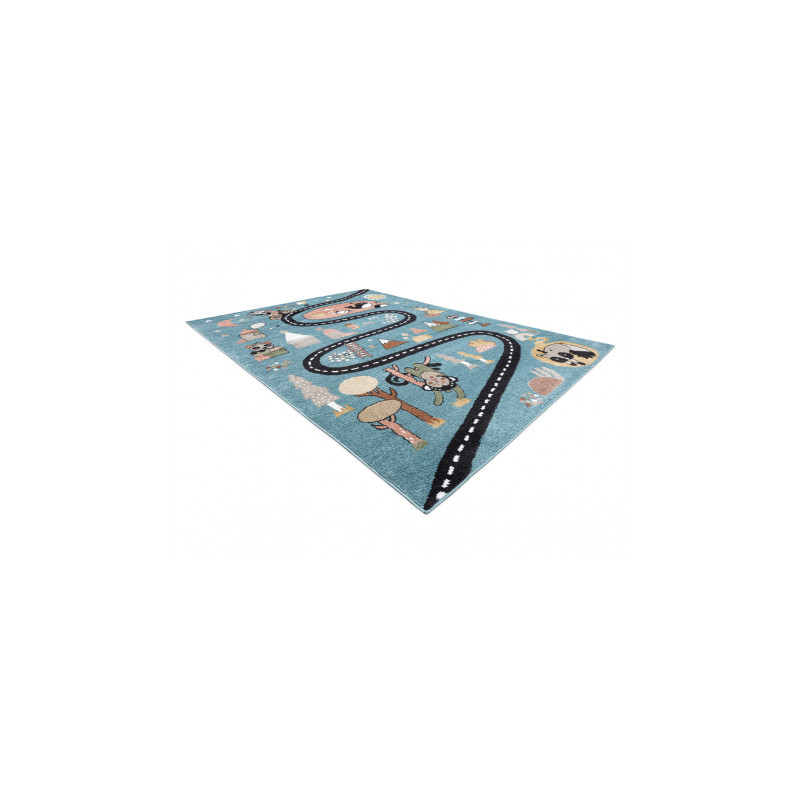 Dywan FUN Route dla dzieci, ulica, zwierzęta niebieski 80x150cm Dywan FUN Route dla dzieci, ulica, zwierzęta niebieski 80x150cm