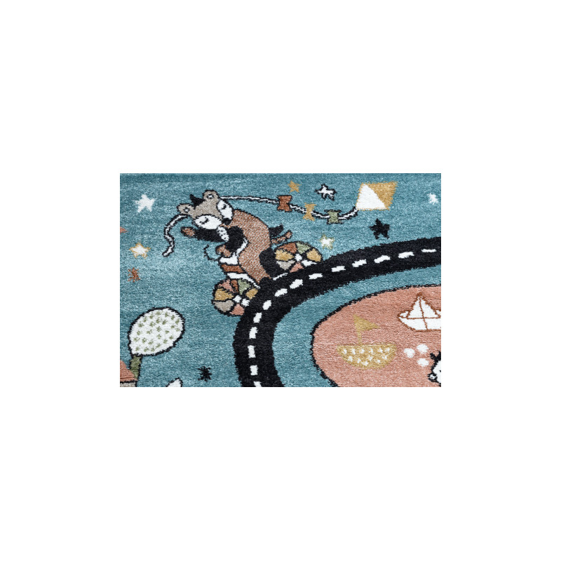 Dywan FUN Route dla dzieci, ulica, zwierzęta niebieski 80x150cm Dywan FUN Route dla dzieci, ulica, zwierzęta niebieski 80x150cm