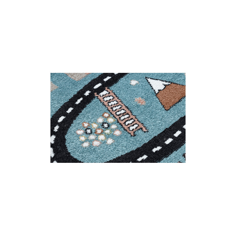 Dywan FUN Route dla dzieci, ulica, zwierzęta niebieski 80x150cm Dywan FUN Route dla dzieci, ulica, zwierzęta niebieski 80x150cm