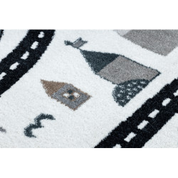 Dywan FUN Route dla dzieci, ulica, zwierzęta krem 240x330cm