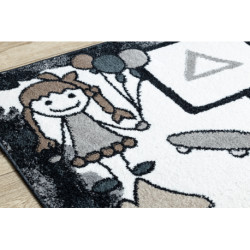 Dywan FUN Hop dla dzieci, Klasy, zwierzęta czarny 140x190cm