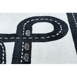 Dywan FUN Track dla dzieci, ulica, miasto krem 80x150cm