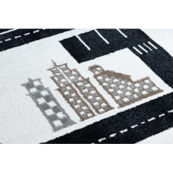 Dywan FUN Track dla dzieci, ulica, miasto krem 180x270cm