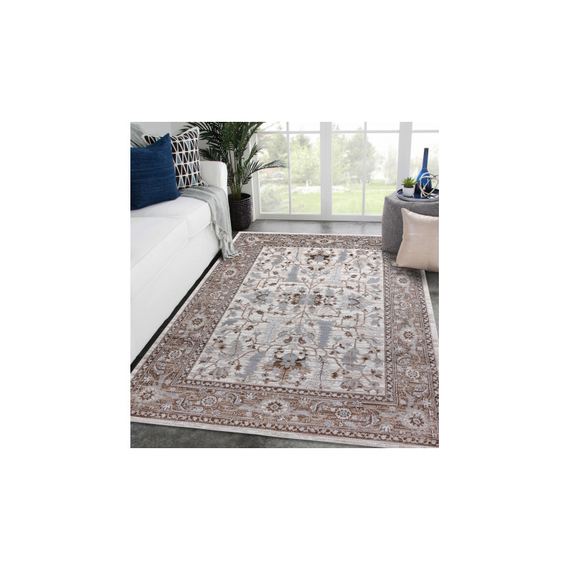 Dywan ARGENT - W7039 Kwiaty beżowy / szary 133x190cm Dywan ARGENT - W7039 Kwiaty beżowy / szary 133x190cm