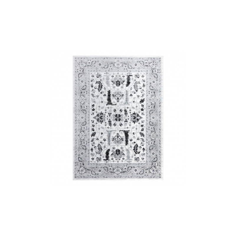 Dywan ARGENT - W7039 Kwiaty szary / czarny  200x290cm