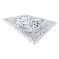 Dywan ARGENT - W7039 Kwiaty szary / czarny  200x290cm