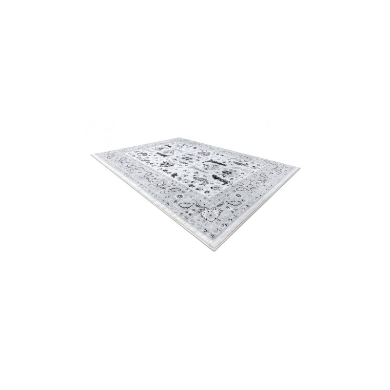 Dywan ARGENT - W7039 Kwiaty szary / czarny  200x290cm