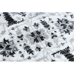 Dywan ARGENT - W7039 Kwiaty szary / czarny  200x290cm
