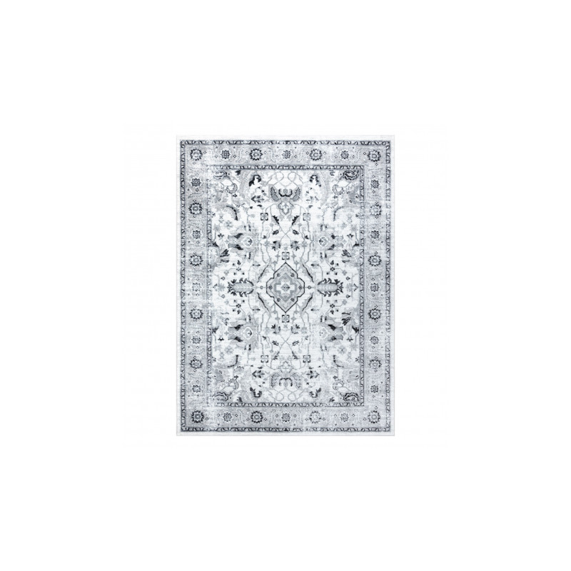 Dywan ARGENT - W7040 Ramka, vintage szary / czarny 133x190cm