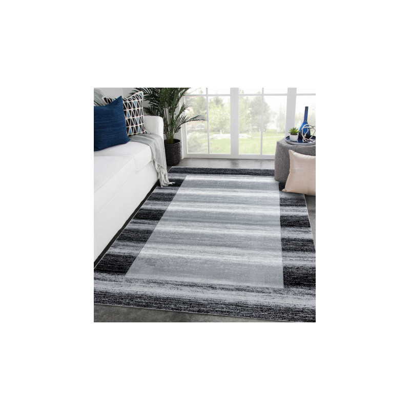 Dywan ARGENT - W9557 Ramka, vintage, linie szary 160x220cm