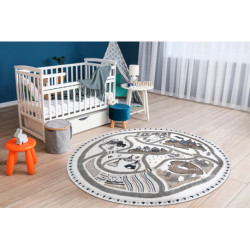Dywan FUN Land dla dzieci, wioska, uliczki, koło - krem koło 100cm Dywan FUN Land dla dzieci, wioska, uliczki, koło - krem koło 100cm