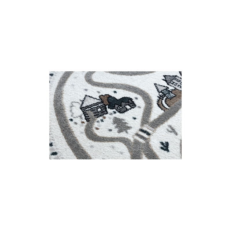 Dywan FUN Land dla dzieci, wioska, uliczki, koło - krem koło 100cm Dywan FUN Land dla dzieci, wioska, uliczki, koło - krem koło 100cm